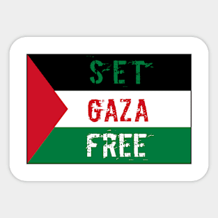 Set Gaza Free Flag Sticker